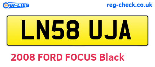 LN58UJA are the vehicle registration plates.