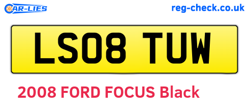 LS08TUW are the vehicle registration plates.
