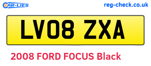LV08ZXA are the vehicle registration plates.