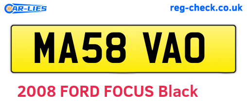 MA58VAO are the vehicle registration plates.