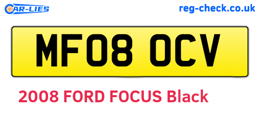 MF08OCV are the vehicle registration plates.