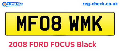 MF08WMK are the vehicle registration plates.