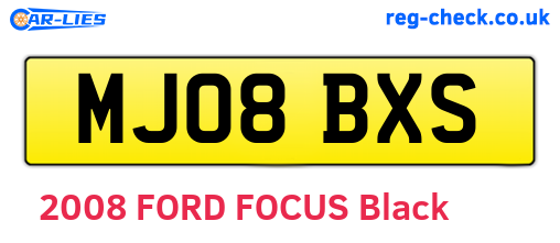 MJ08BXS are the vehicle registration plates.