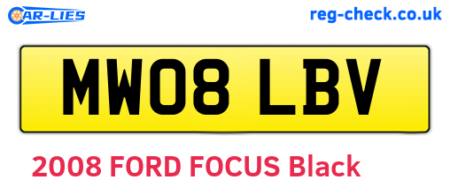 MW08LBV are the vehicle registration plates.