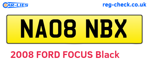 NA08NBX are the vehicle registration plates.