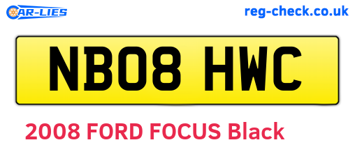 NB08HWC are the vehicle registration plates.