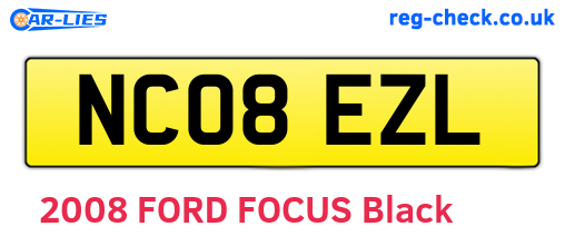 NC08EZL are the vehicle registration plates.