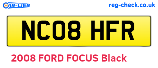 NC08HFR are the vehicle registration plates.