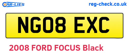 NG08EXC are the vehicle registration plates.