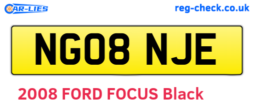 NG08NJE are the vehicle registration plates.