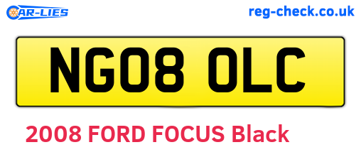 NG08OLC are the vehicle registration plates.