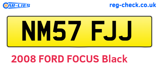 NM57FJJ are the vehicle registration plates.