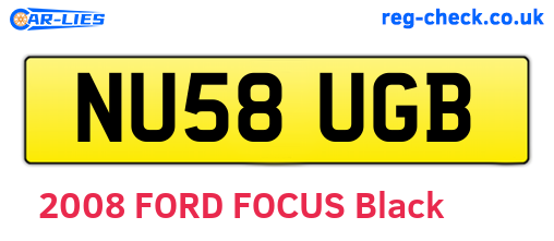 NU58UGB are the vehicle registration plates.