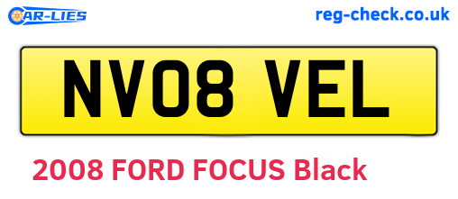 NV08VEL are the vehicle registration plates.
