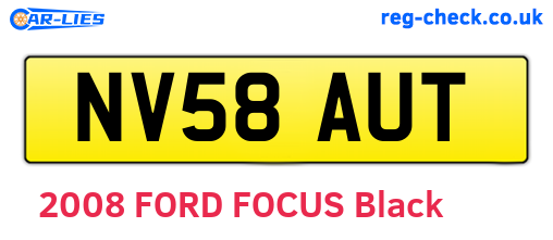 NV58AUT are the vehicle registration plates.