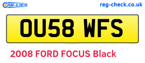 OU58WFS are the vehicle registration plates.