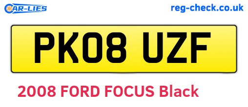 PK08UZF are the vehicle registration plates.