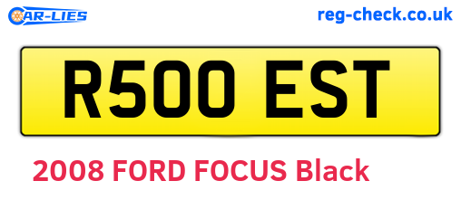R500EST are the vehicle registration plates.