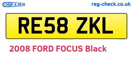 RE58ZKL are the vehicle registration plates.