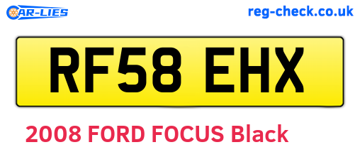 RF58EHX are the vehicle registration plates.