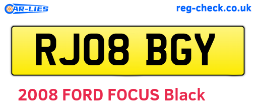 RJ08BGY are the vehicle registration plates.