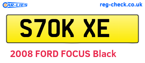S70KXE are the vehicle registration plates.
