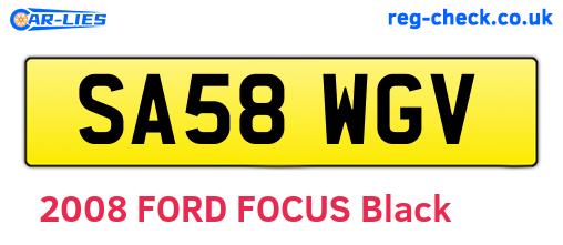 SA58WGV are the vehicle registration plates.