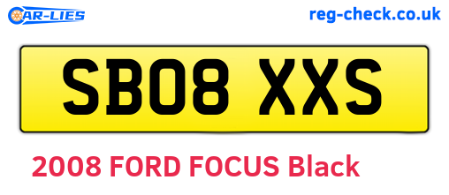 SB08XXS are the vehicle registration plates.