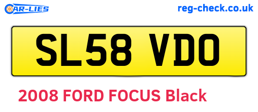 SL58VDO are the vehicle registration plates.