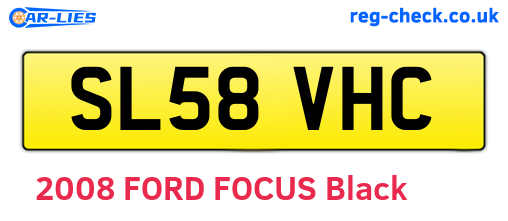 SL58VHC are the vehicle registration plates.