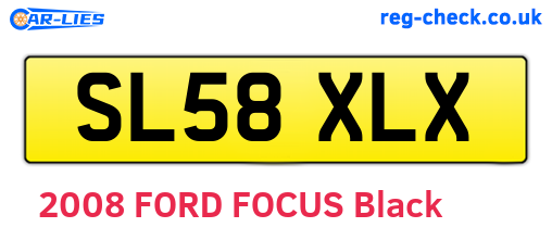 SL58XLX are the vehicle registration plates.