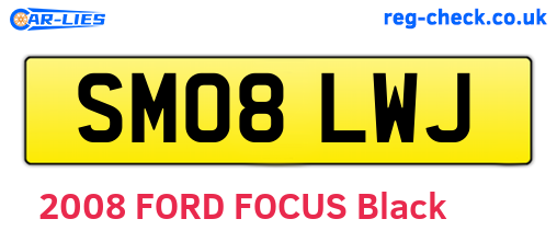 SM08LWJ are the vehicle registration plates.