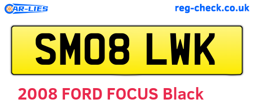 SM08LWK are the vehicle registration plates.