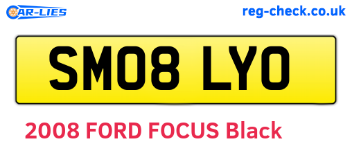 SM08LYO are the vehicle registration plates.