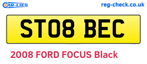 ST08BEC are the vehicle registration plates.