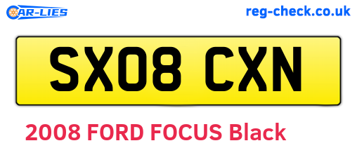 SX08CXN are the vehicle registration plates.