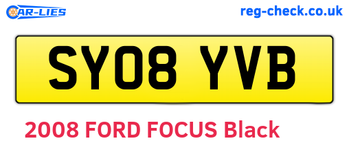 SY08YVB are the vehicle registration plates.