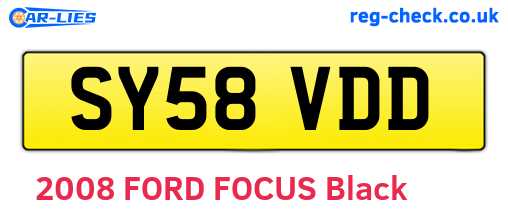 SY58VDD are the vehicle registration plates.
