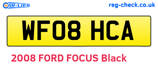 WF08HCA are the vehicle registration plates.