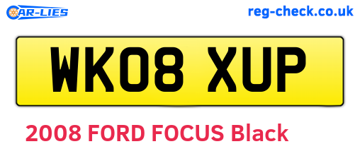 WK08XUP are the vehicle registration plates.