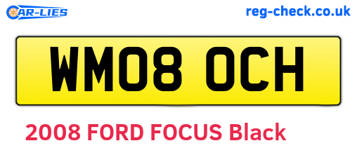 WM08OCH are the vehicle registration plates.