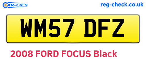WM57DFZ are the vehicle registration plates.