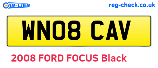 WN08CAV are the vehicle registration plates.