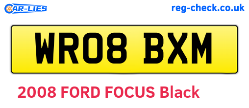 WR08BXM are the vehicle registration plates.