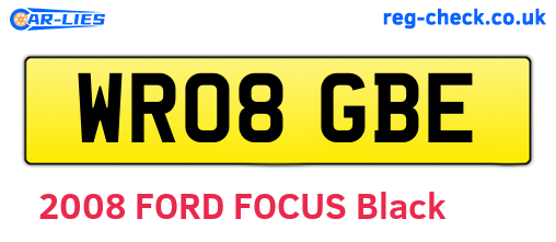 WR08GBE are the vehicle registration plates.
