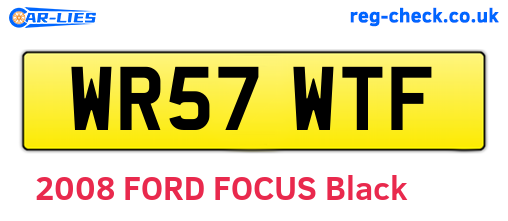 WR57WTF are the vehicle registration plates.