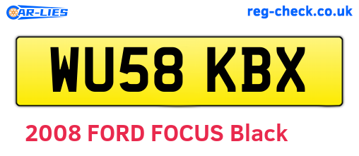 WU58KBX are the vehicle registration plates.