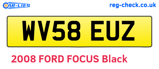 WV58EUZ are the vehicle registration plates.