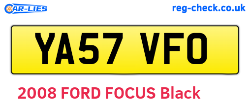 YA57VFO are the vehicle registration plates.