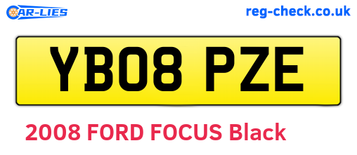 YB08PZE are the vehicle registration plates.